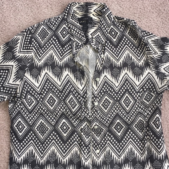 J. Crew Tops - JCREW - Black and white Aztec print shirt size 8 J. Crew Tops - JCREW - Black and white Aztec print shirt size 8